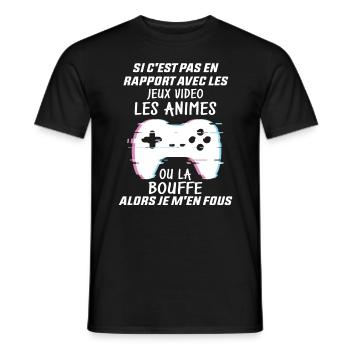 Si C'est Pas En Rapport Avec Les Mangas Jeux Vidéo - T-shirt homme - noir - Devant - AI Model Male 178 light (178cm)