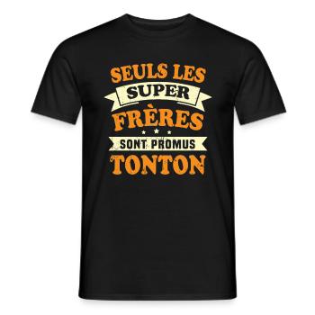 Seuls les super frères sont promus tonton - T-shirt homme - noir - Devant - AI Model Male 178 light (178cm)