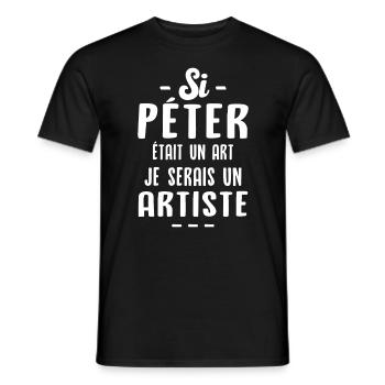 Humour Si péter était un art je serais un artiste - T-shirt homme - noir - Devant - AI Model Male 178 light (178cm)