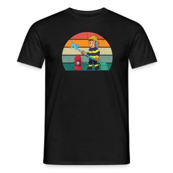 Firefighter Fire Brigade Extinguish Fire Rescue - Men's T-Shirt - black - Front - AI Model Male 178 light (178cm)