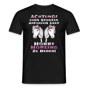 Hobby Horse Geschenkidee - Männer T-Shirt - Schwarz - Vorne - AI Model Male 178 light (178cm)