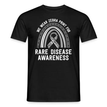 We Wear Zebra Print Rare Disease Awareness EDS - Men's T-Shirt - black - Front - AI Model Male 178 light (178cm)