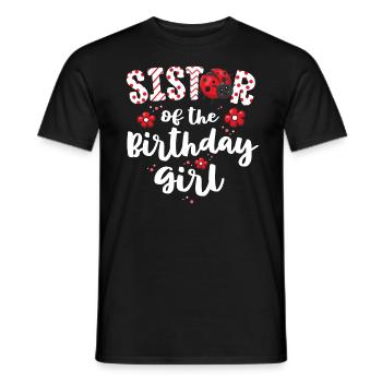 Sister Of The Birthday Girl Matching Family - Men's T-Shirt - black - Front - AI Model Male 178 light (178cm)