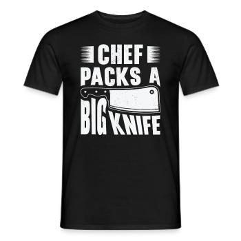 Chef Grand Couteau Coupant des repas de cuisson - T-shirt homme - noir - Devant - AI Model Male 178 light (178cm)