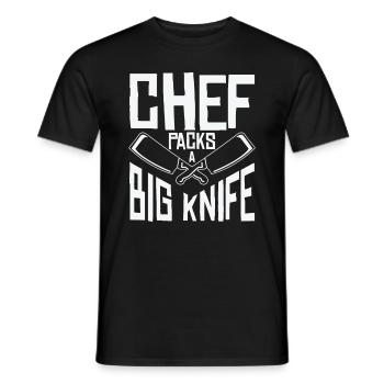 Chefkoch Großes Messer Schneiden Kochen Mahlzeiten - Männer T-Shirt - Schwarz - Vorne - AI Model Male 178 light (178cm)