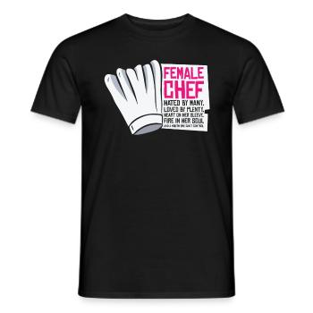 Weiblicher Chefkoch Kochen Mahlzeiten - Männer T-Shirt - Schwarz - Vorne - AI Model Male 178 light (178cm)