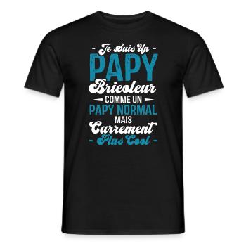 Papy bricoleur comme un papy normal - T-shirt homme - noir - Devant - AI Model Male 178 light (178cm)