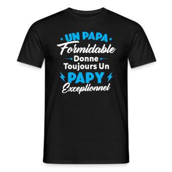 Cadeau pour grand-père - Un papy exceptionnel - T-shirt homme - noir - Devant - AI Model Male 178 light (178cm)