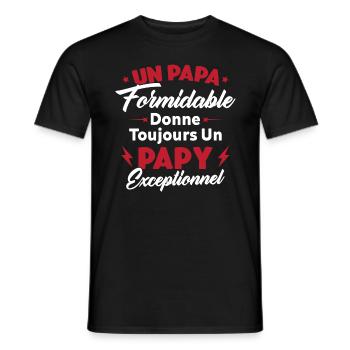 Cadeau pour grand-père - Un papy exceptionnel - T-shirt homme - noir - Devant - AI Model Male 178 light (178cm)