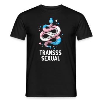 Transsexual Pride Stuff Trans Flag Colors Snake - Men's T-Shirt - black - Front - AI Model Male 178 light (178cm)