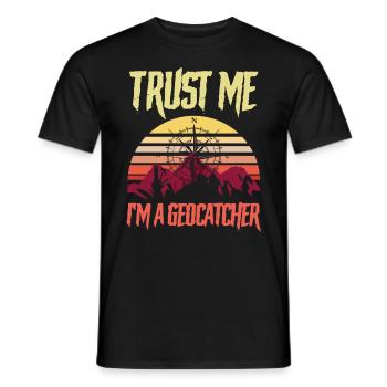 Geocache Les amateurs de géocaching | Fais-moi confiance - T-shirt homme - noir - Devant - AI Model Male 178 light (178cm)