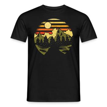 Wandern Hiker Outdoor Camping Natur Wald Retro - Männer T-Shirt - Schwarz - Vorne - AI Model Male 178 light (178cm)