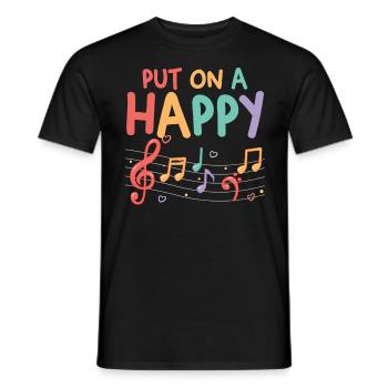 Musiciens | Amateurs de notes de musique | Poser - T-shirt homme - noir - Devant - AI Model Male 178 light (178cm)