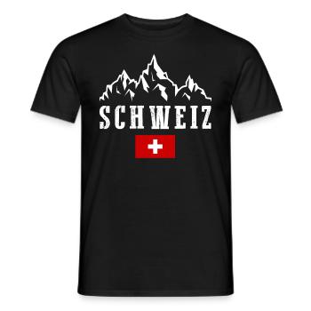 Suisse Schweiz Flagge Kreuz Schweizer - Männer T-Shirt - Schwarz - Vorne - AI Model Male 178 light (178cm)
