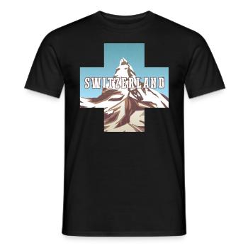 Schweiz-flagge | Schweizer Alpen | Schweiz - Männer T-Shirt - Schwarz - Vorne - AI Model Male 178 light (178cm)