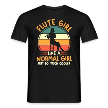 Musicien Flûte Fille Comme Une Fille Normale, - T-shirt homme - noir - Devant - AI Model Male 178 light (178cm)