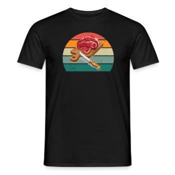 Butcher Fleischer Wurst rind Fleischerei Fleischerei Fleisch - Men's T-Shirt - black - Front - AI Model Male 178 light (178cm)
