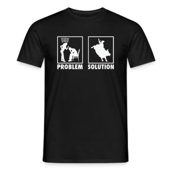 Bull riding Bull rider Rodeo Statement Problem - Men's T-Shirt - black - Front - AI Model Male 178 light (178cm)