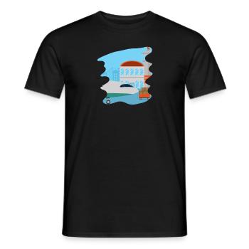 Airplanes Flying Pilot Pilot Airport - Men's T-Shirt - black - Front - AI Model Male 178 light (178cm)