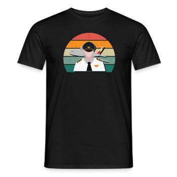 Airplanes Flying Pilot Pilot Airport - Men's T-Shirt - black - Front - AI Model Male 178 light (178cm)