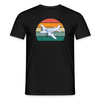 Airplanes Flying Pilot Pilot Airport - Men's T-Shirt - black - Front - AI Model Male 178 light (178cm)
