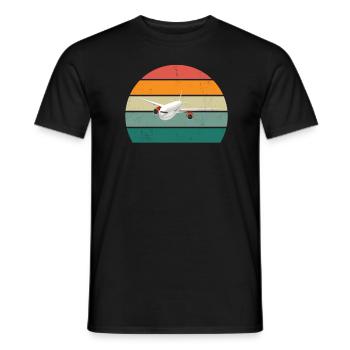 Airplanes Flying Pilot Pilot Airport - Men's T-Shirt - black - Front - AI Model Male 178 light (178cm)