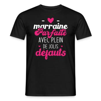 Marraine parfaite avec plein de jolis défauts - T-shirt homme - noir - Devant - AI Model Male 178 light (178cm)