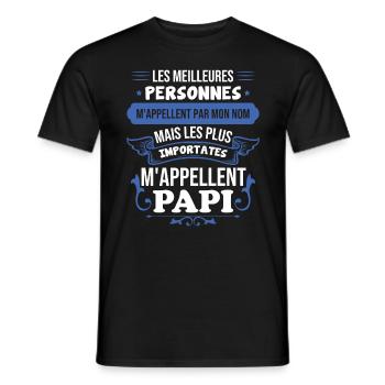 Importantes personnes m'appellent papi - T-shirt homme - noir - Devant - AI Model Male 178 light (178cm)