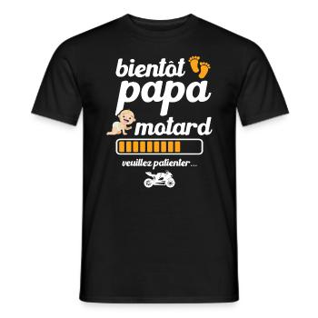 Bientôt papa motard - T-shirt homme - noir - Devant - AI Model Male 178 light (178cm)