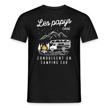 Les Papys Cool Conduisent Un Camping-car - T-shirt homme - noir - Devant - AI Model Male 178 light (178cm)