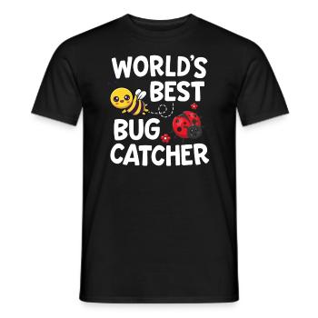 Worlds Best Bug Catcher Entomologist Insect Lady - Men's T-Shirt - black - Front - AI Model Male 178 light (178cm)