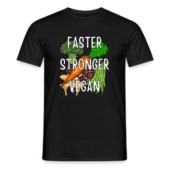Plus rapide Stronger Vegan - T-shirt homme - noir - Devant - AI Model Male 178 light (178cm)