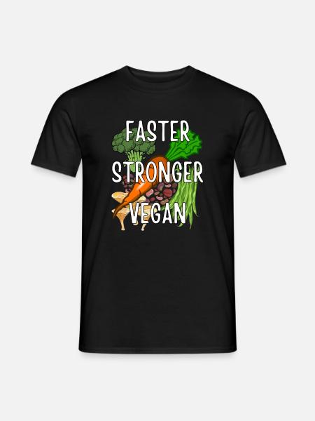 Faster Stronger Vegan - Men's T-Shirt - black