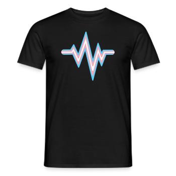 Transgenre Heartbeat Trans Flag Couleurs LGBT - T-shirt homme - noir - Devant - AI Model Male 178 light (178cm)