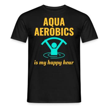 Water aerobics Aquatic fitness Aqua Exercise - Men's T-Shirt - black - Front - AI Model Male 178 light (178cm)