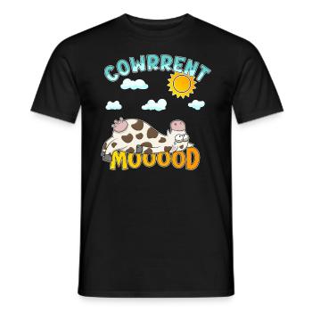 Cowrrent Mood - Comic Kuh - Männer T-Shirt - Schwarz - Vorne - AI Model Male 178 light (178cm)
