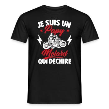 Je Suis Un Papy Motard Qui Déchire - T-shirt homme - noir - Devant - AI Model Male 178 light (178cm)
