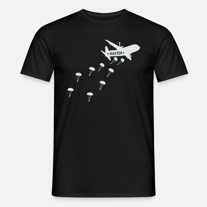 Fallschirmjäger Jumpmaster Flugzeug Absprung - Männer T-Shirt - Schwarz