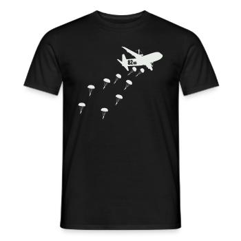 Parachutiste 82ND Airplane Jump - T-shirt homme - noir - Devant - AI Model Male 178 light (178cm)