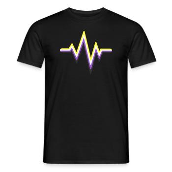 Gender Non-binary Heartbeat Non Conforming Pride - Men's T-Shirt - black - Front - AI Model Male 178 light (178cm)