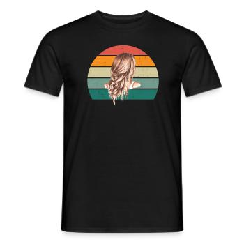 Haare schneiden Friseuse Frisörin Schere Fön Haar - Männer T-Shirt - Schwarz - Vorne - AI Model Male 178 light (178cm)