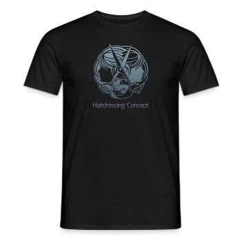 Haare schneiden Friseuse Frisörin Schere Fön Haar - Männer T-Shirt - Schwarz - Vorne - AI Model Male 178 light (178cm)