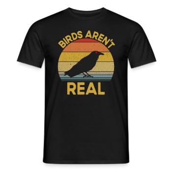 V�gel sind keine echte Verschw�rungstheorie Retro - Männer T-Shirt - Schwarz - Vorne - AI Model Male 178 light (178cm)