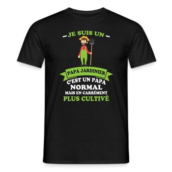Je Suis Un Papa Jardinier C'est Un Papa Normal - T-shirt homme - noir - Devant - AI Model Male 178 light (178cm)
