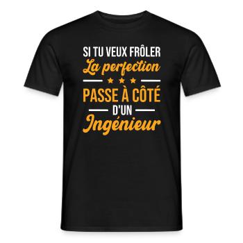 Humour Cadeau Pour Ingénieur - T-shirt homme - noir - Devant - AI Model Male 178 light (178cm)