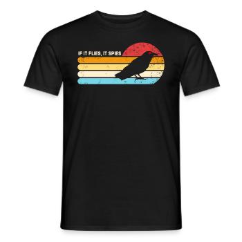 Wenn es fliegt, spioniert es Verschw�rungsv�gel ni - Männer T-Shirt - Schwarz - Vorne - AI Model Male 178 light (178cm)