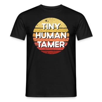 Tiny Human Tamer Retro Sunset Tagesbetreuungslehre - Männer T-Shirt - Schwarz - Vorne - AI Model Male 178 light (178cm)