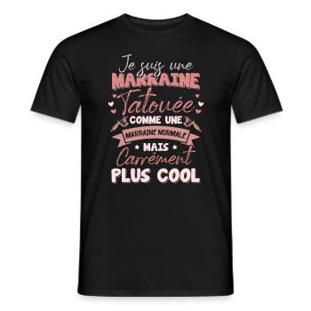 Godmother tattooed like a normal godmother - Men's T-Shirt - black - Front - AI Model Male 178 light (178cm)