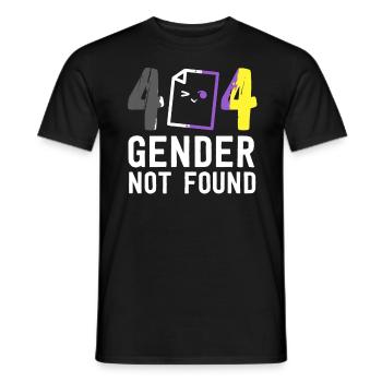 Error 404 Gender Not Found Pride Agender Gender - Men's T-Shirt - black - Front - AI Model Male 178 light (178cm)