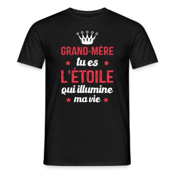 Grand-mère tu es l'étoile qui illumine ma vie - T-shirt homme - noir - Devant - AI Model Male 178 light (178cm)